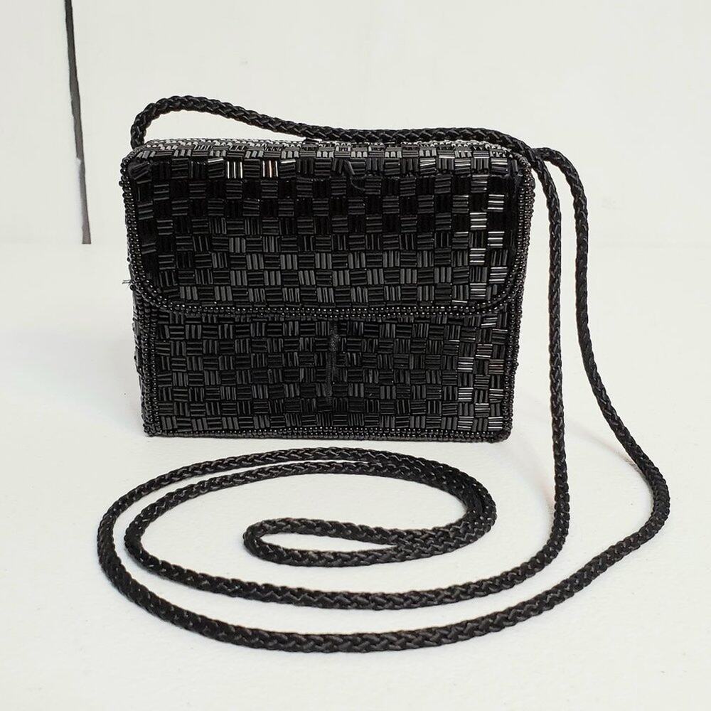 Alfred Sung Square Beaded Formal Evening Shoulder Bag